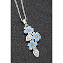 Necklace Silver Plated Forget Me Not Cascade
